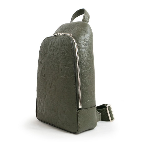 Gucci Jumbo GG Crossbody Shoulder Bag khaki Green Leather - Picture 5 of 9